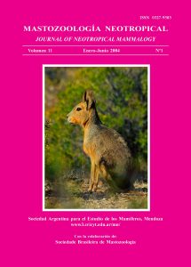 Cover of Mastozoología Neotropical Vol. 11 No. 1