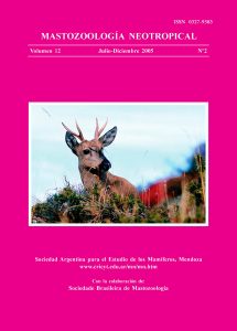 Cover of Mastozoología Neotropical Vol. 12 No. 2