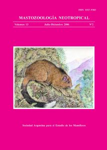 Cover of Mastozoología Neotropical Vol. 13 No. 2