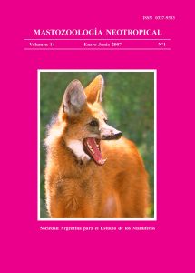 Cover of Mastozoología Neotropical Vol. 14 No. 1