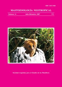 Cover of Mastozoología Neotropical Vol. 14 No. 2
