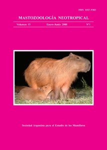 Cover of Mastozoología Neotropical Vol. 15 No. 1