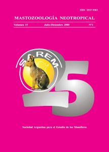 Cover of Mastozoología Neotropical Vol. 15 No. 2