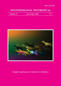 Cover of Mastozoología Neotropical Vol. 16 No. 1
