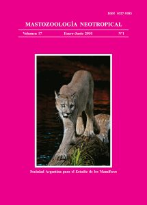 Cover of Mastozoología Neotropical Vol. 17 No. 1