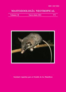 Cover of Mastozoología Neotropical Vol. 18 No. 1