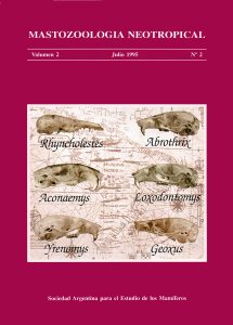 Cover of Mastozoología Neotropical Vol. 2 No. 2