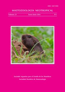 Cover of Mastozoología Neotropical Vol. 23 No. 1