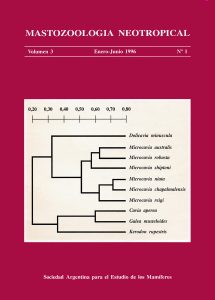 Cover of Mastozoología Neotropical Vol. 3 No. 1