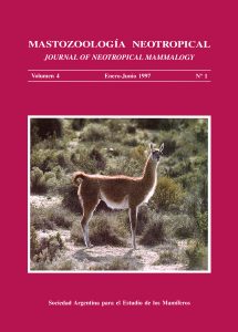 Cover of Mastozoología Neotropical Vol. 4 No. 1