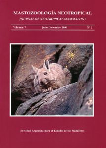 Cover of Mastozoología Neotropical Vol. 7 No. 2