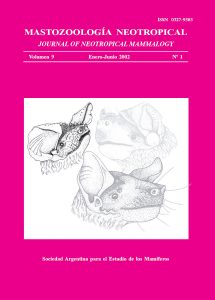 Cover of Mastozoología Neotropical Vol. 9 No. 1