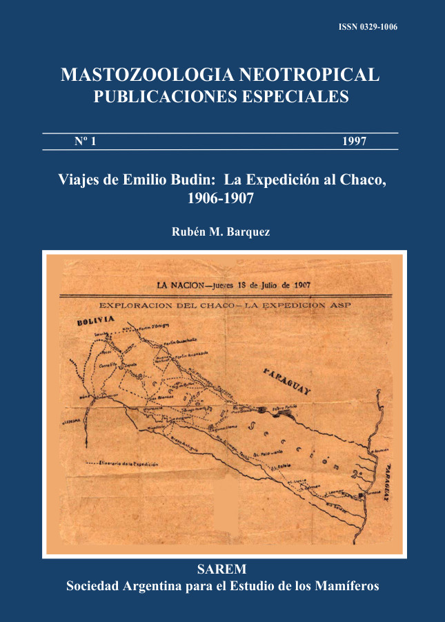 Cover of Mastozoología Neotropical Special Issue No. 1