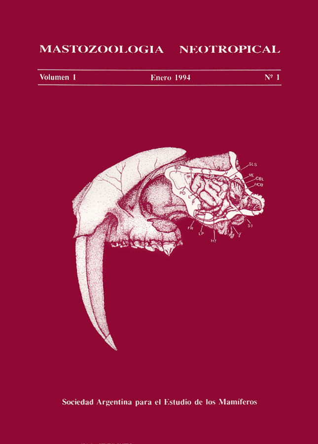 Cover of Mastozoología Neotropical Vol. 1 No. 1