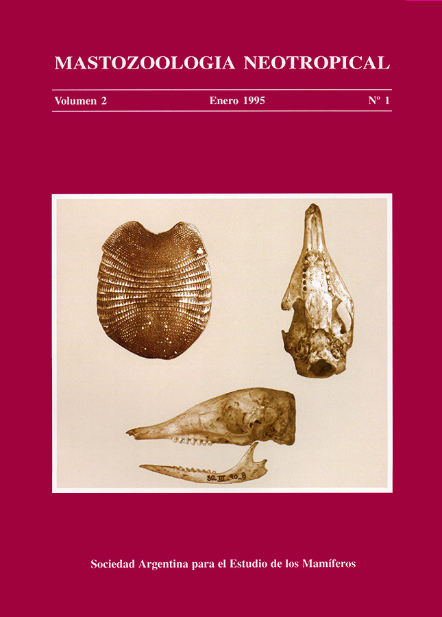Cover of Mastozoología Neotropical Vol. 2 No. 1
