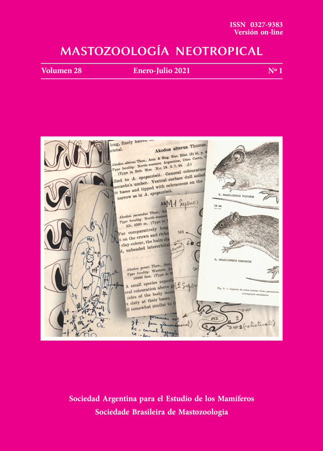 Cover of Mastozoología Neotropical Vol. 28 No. 1
